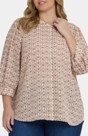NYDJ Bonnie Print Georgette Button-Up Top at Nordstrom