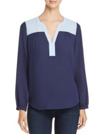 NYDJ Color-Block Peasant Top - 100  Exclusive Women - Bloomingdale s at Bloomingdales