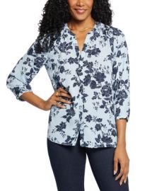 NYDJ Three Quarter Sleeve Printed Pintucked Back Blouse Bloomingdales at Bloomingdales