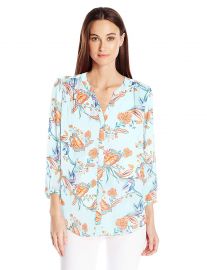 NYDJ Women s 3 4 Sleeve Pintuck Blouse at Amazon