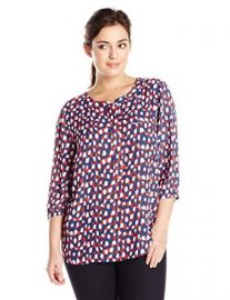 NYDJ Womenand39s Plus-Size Heritage Print Pleat Back at Amazon
