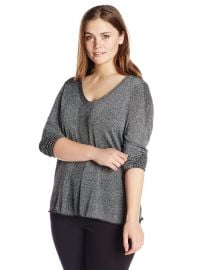 NYDJ Womenand39s Plus-Size Metallic Sweater in Black at Amazon