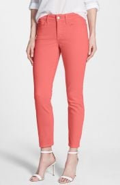 NYDJ and39Clarissaand39 Colored Stretch Ankle Skinny Jeans in Coral at Nordstrom