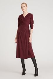 Nadia Ultrasuede Jersey Dress - Merlot at Halston