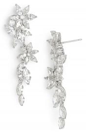 Nadri Floral Crystal Linear Drop Earrings at Nordstrom