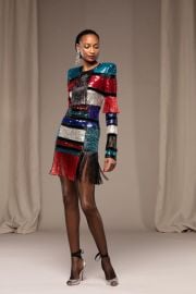 Naeem Khan Beaded Fringe Dress - District 5 Boutique at District 5 Boutique