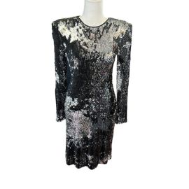 Naeem Khan Dresses Naeem Khan Black Silver Sequin Cutout Back Cocktail Evening Dress Size 2 Poshmark at Poshmark