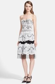 Naeem Khan Mixed Lace Strapless Dress at Nordstrom