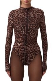 Naked Snakeskin Print Long Sleeve Bodysuit at Nordstrom