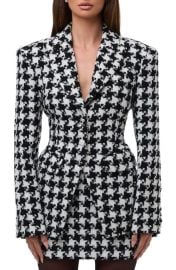 Naked Wardrobe Houndstooth Check Tweed Blazer at Nordstrom