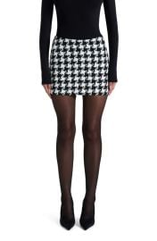 Naked Wardrobe Houndstooth Check Tweed Miniskirt at Nordstrom