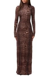 Naked Wardrobe Leopard Print Long Sleeve Body-Con Maxi Dress at Nordstrom