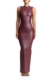 Naked Wardrobe Liquid Faux Suede All Faux Love Maxi Dress at Nordstrom