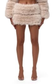 Naked Wardrobe Pelted Faux Fur Miniskirt at Nordstrom
