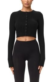 Naked Wardrobe Rib Crop Cardigan at Nordstrom