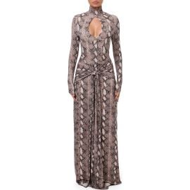 Naked Wardrobe Snake Print Long Sleeve Maxi Dress at Nordstrom