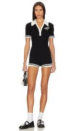 Nana Jacqueline Lexi Knit Romper In Black at Revolve