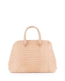 Nancy Gonzalez Crocodile Large Open Dome Tote Bag  Nude Matte at Neiman Marcus