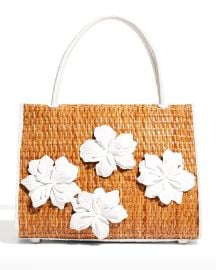 Nancy Gonzalez Wallis Mini Floral Crocodile amp Wicker Top-Handle Bag at Neiman Marcus