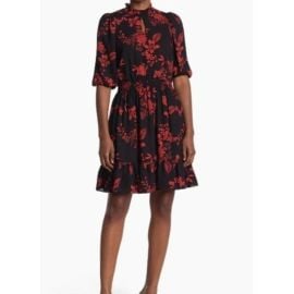 Nanette Floral Flounce Hem Puff Sleeve Dress at Macys