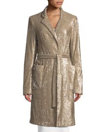 Nanette Lepore Close Up Long-Sleeve Sequin Coat at Neiman Marcus