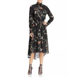 Nanette Lepore Dresses Nanette Lepore Smocked High Neck Dress Black Floral Poshmark at Poshmark