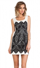 Nanette Lepore Kissing Booth lace Dress in Ivory and Black  REVOLVE at Revolve