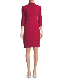 Nanette Lepore Mistress Mock Neck Dress w Button Front at Neiman Marcus