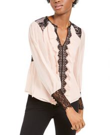 Nanette Lepore Silk Lace-Trim Blouse   Reviews - Tops - Women - Macy s at Macys