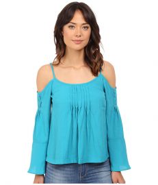 Nanette Lepore Sultry Shoulder Top Blue Tide at Zappos