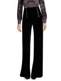 Nanette Lepore Textured Victoria Wide leg Velvet Pants in Black at Saks Fifth Avenue