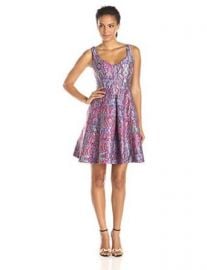 Nanette Lepore Womenand39s Machu Picchu Printed Fit and Flare Dress  Amazoncom at Amazon