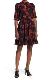 Nanette Nanette FootWR Floral Flounce Hem Puff Sleeve Dress at Nordstrom Rack