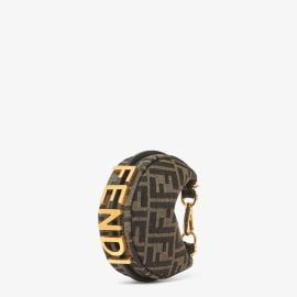 Nano Fendigraphy - Brown fabric charm Fendi at Fendi