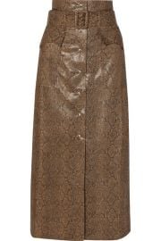 Nanushka - Aarohi belted snake-effect vegan leather midi skirt at Net A Porter