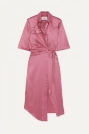 Nanushka - Lais satin wrap dress at Net A Porter