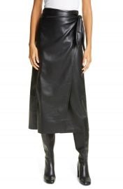 Nanushka Amas Vegan Leather Wrap Skirt   Nordstrom at Nordstrom