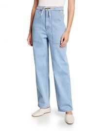 Nanushka Chace Barrel-Leg Denim Jeans at Neiman Marcus