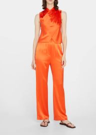 Nanushka Difya Satin Draped Crisscross Top - at Bergdorf Goodman