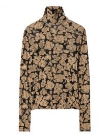 Nanushka Harri Floral-Print Turtleneck Top at Neiman Marcus