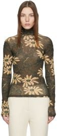 Nanushka Khaki Harri Floral Turtleneck at ssense