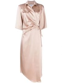 Nanushka Lais Draped Front Satin Dress - Farfetch at Farfetch