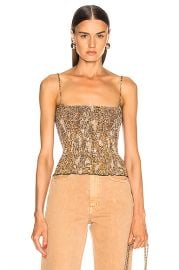 Nanushka Matea Top in Brown Snake   FWRD at Forward