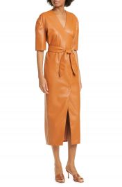 Nanushka Penelope Faux Leather Wrap Dress   Nordstrom at Nordstrom