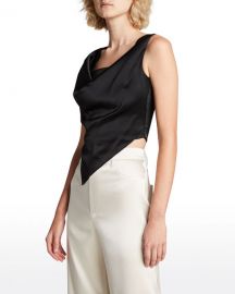 Nanushka Petra Cowl-Neck Handkerchief Top at Neiman Marcus