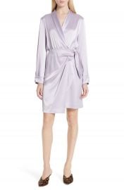 Nanushka Siwa Satin Wrap Dress   Nordstrom at Nordstrom