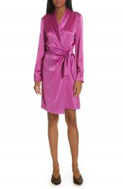 Nanushka Siwa Satin Wrap Dress   Nordstrom at Nordstrom