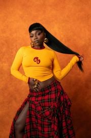 Nao Cotton Logo Embroidered Long Sleeve Top - Orange Kai Collective at Kai Collective