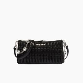 Nappa Crystal mini shoulder bag Black Miu Miu at Miu Miu