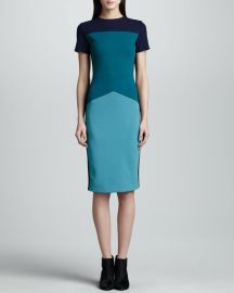 Narciso Rodrigo Colorblock Pebble Crepe Jersey Dress at Neiman Marcus